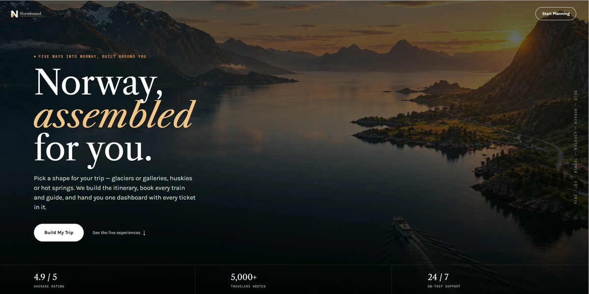 Forsiden til norwbound.com